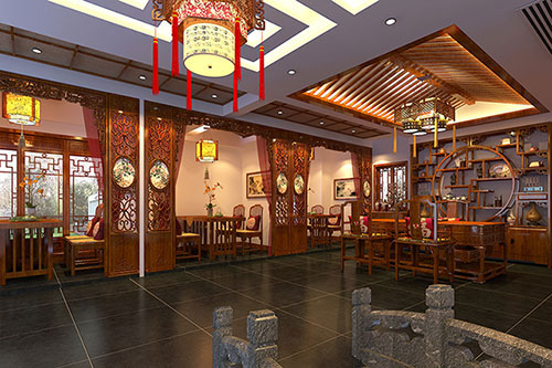 優雅恬淡中式茶葉店裝修設計效果圖